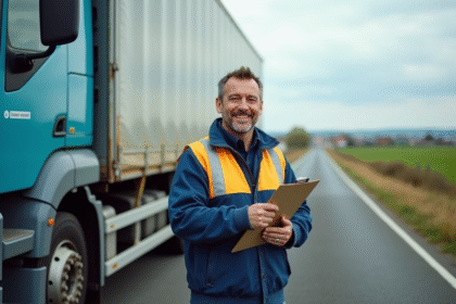 Conducteur de camion français dans la campagne rurale