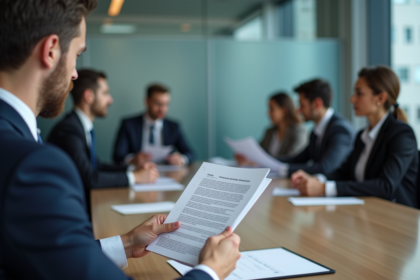 Groupe de professionnels en réunion d'affaires