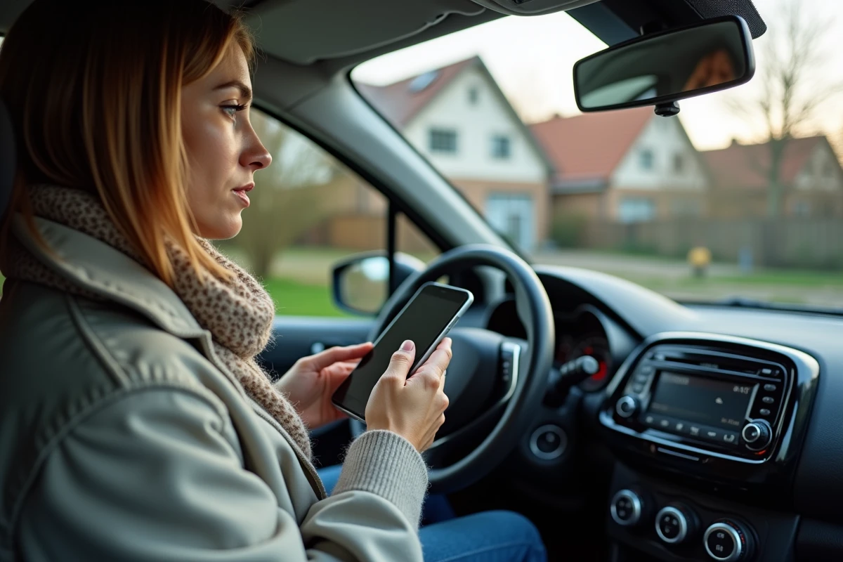 Femme utilisant la radio d