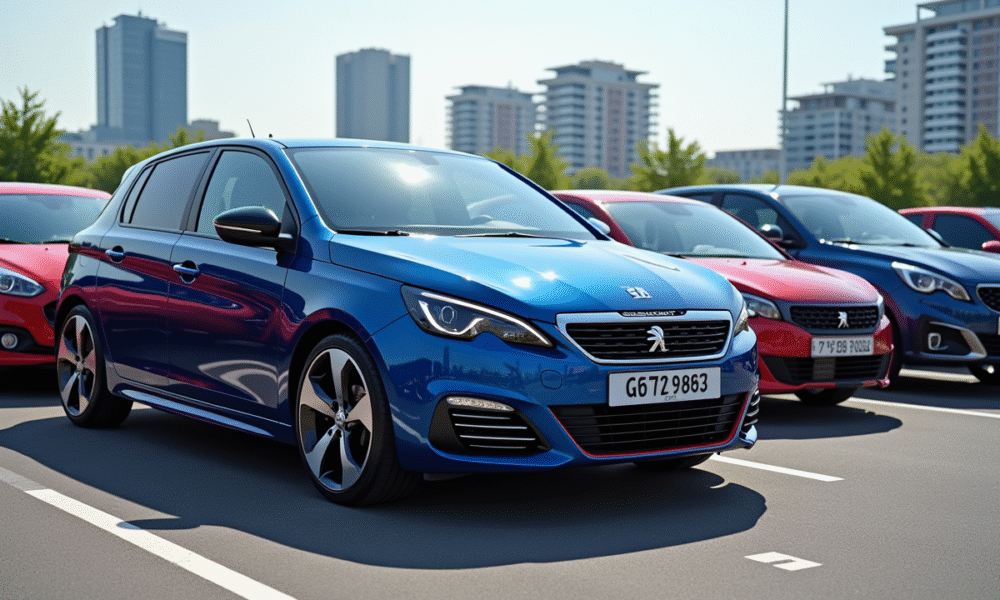 Peugeot 308 GTI automatique garée dans un parking moderne