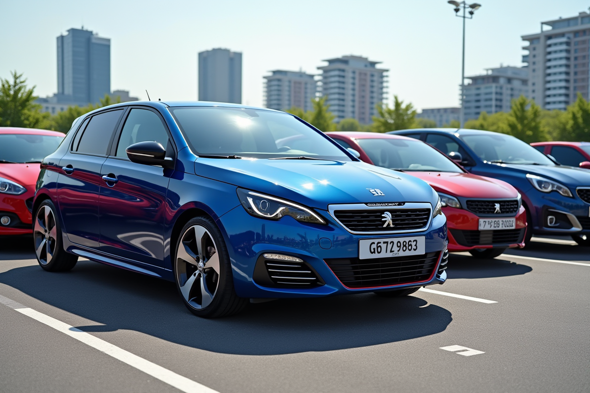 Peugeot 308 GTI automatique garée dans un parking moderne