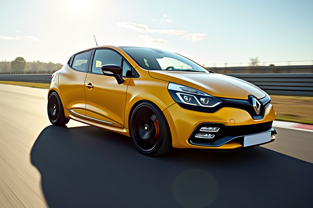 Renault Clio 2 V6 en course avec vitesse et roues améliorées