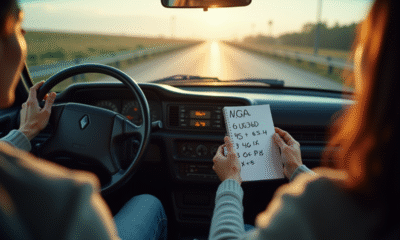 Tableau de bord Renault avec radio classique éteinte et conducteur frustré